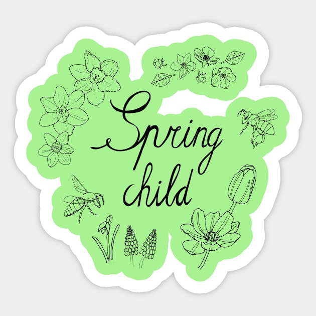 Spring child Sticker by MarjolijndeWinter